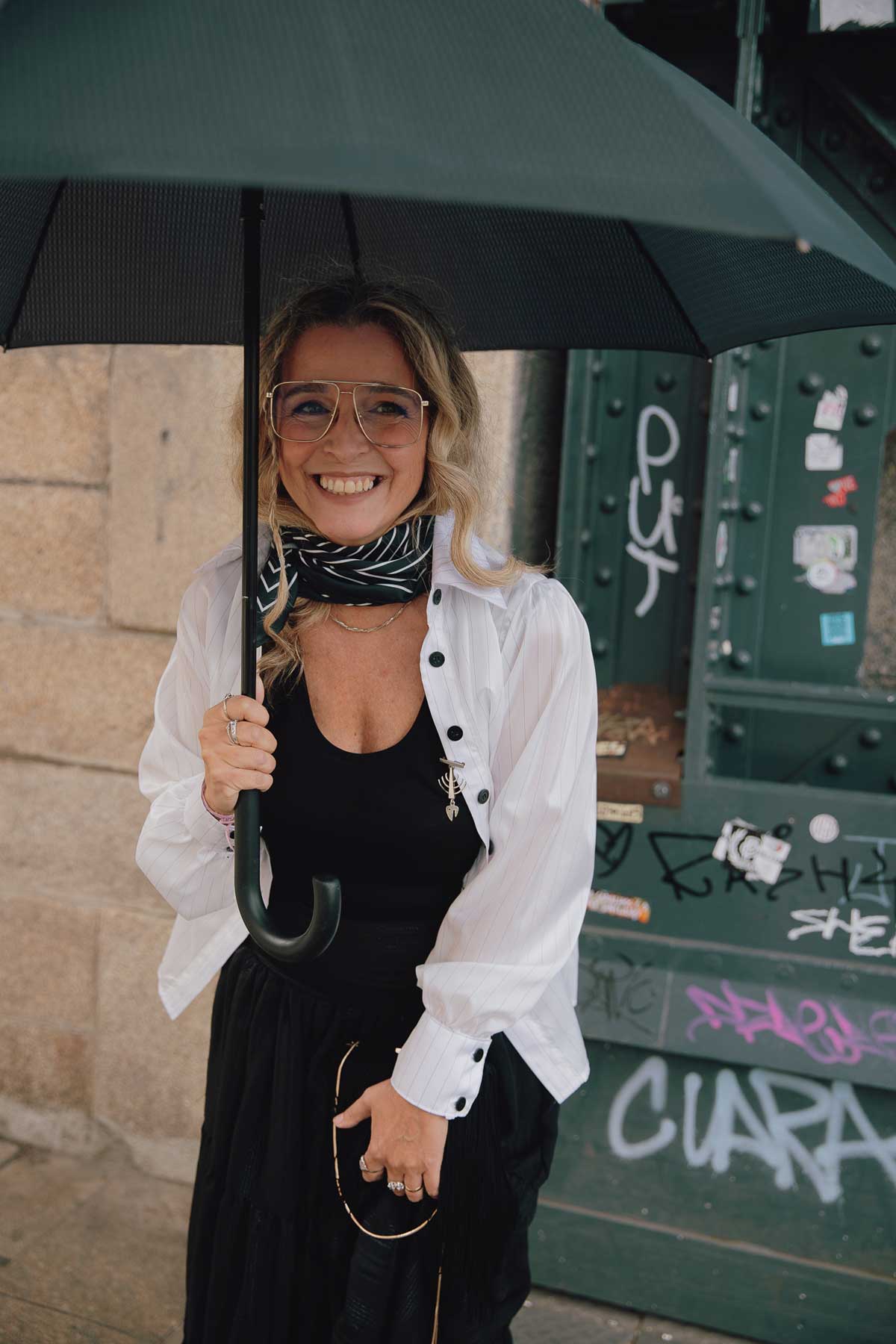 Blusa Branca com Risca