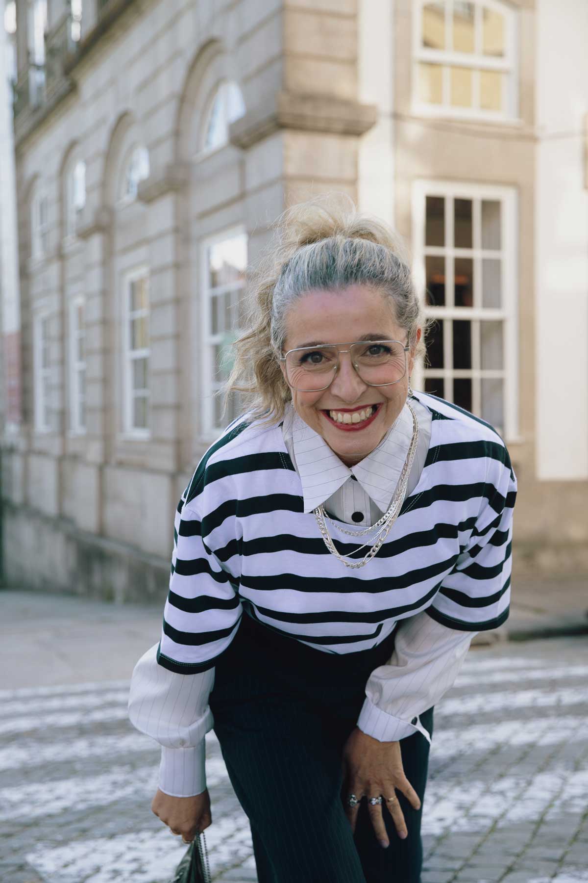 T-shirt Riscas Unisexo