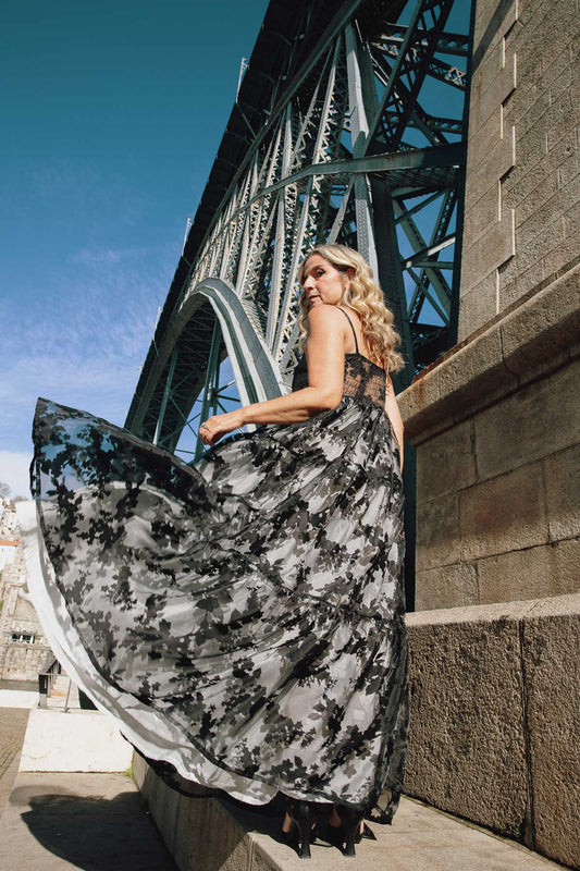 Vestido Preto Flores