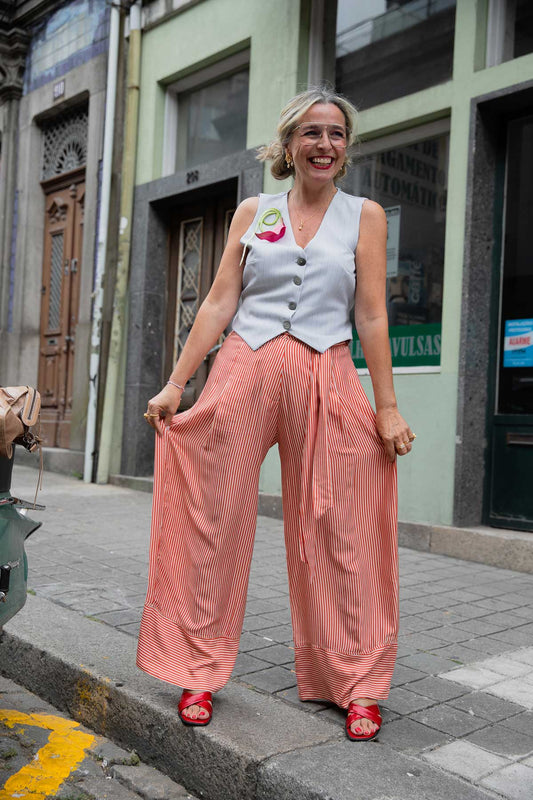Calça Larga Laranja