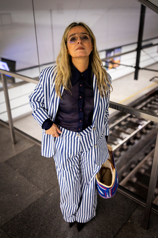 Conjunto Azul e Branco