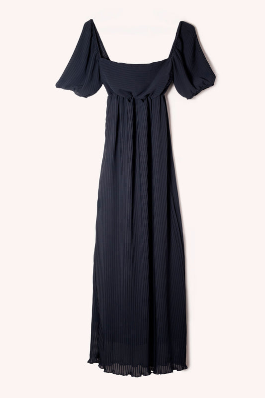 Vestido Azul Plissado